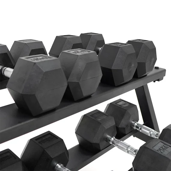 Force USA 3 Tier Rubber Hex Dumbell Rack - Image 3