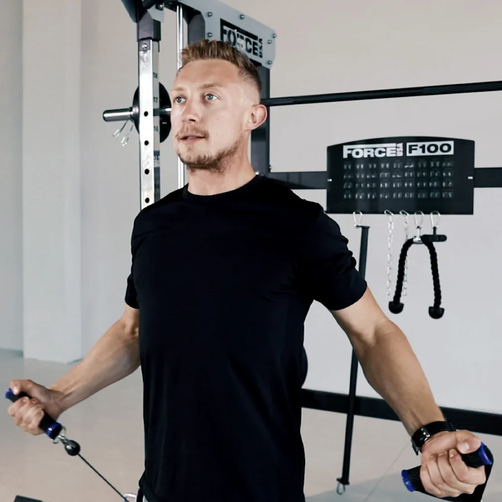Force USA F100 Pin Loaded Multi Functional Trainer (Includes 15kg Olympic Barbell) - Image 2