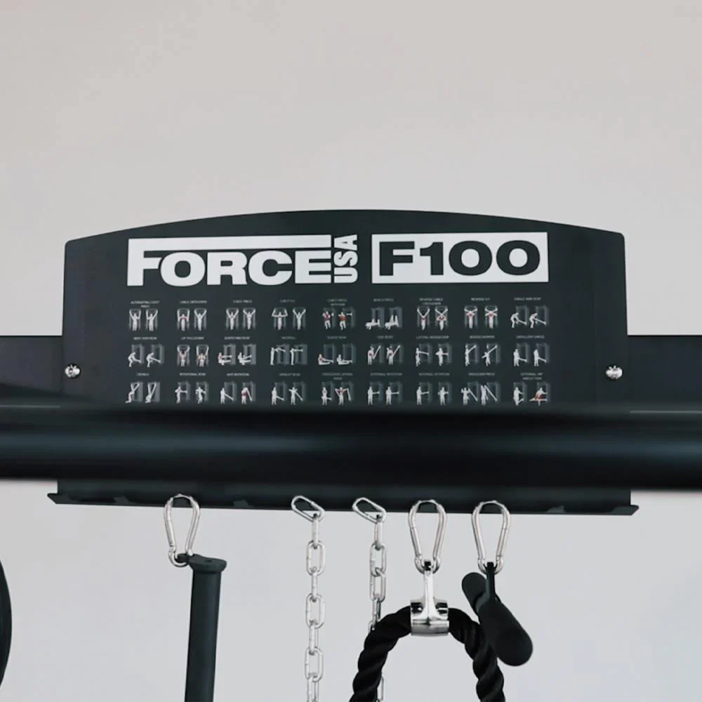 Force USA F100 Pin Loaded Multi Functional Trainer (Includes 15kg Olympic Barbell) - Image 5