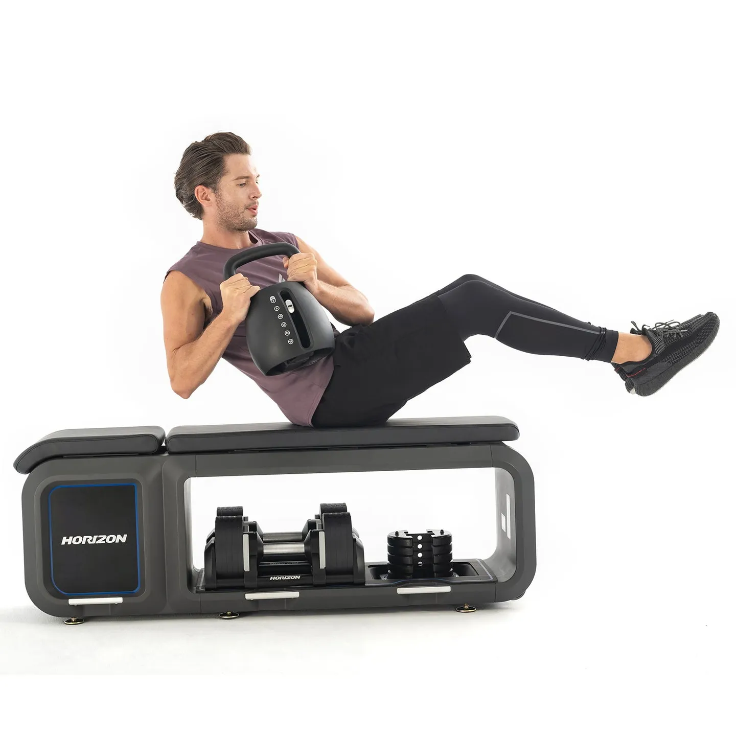 Horizon Fitness All-in-One Adjustable Bench with Dumbbells & Kettlebell - Image 4